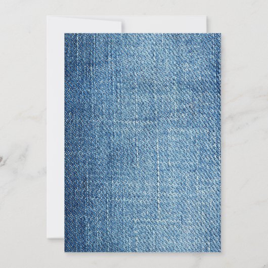 Denim Pearls Baby shower uitnodiging (Achterkant)