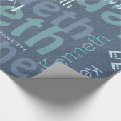 Denim Personalized Cadeaupapier (Hoek)