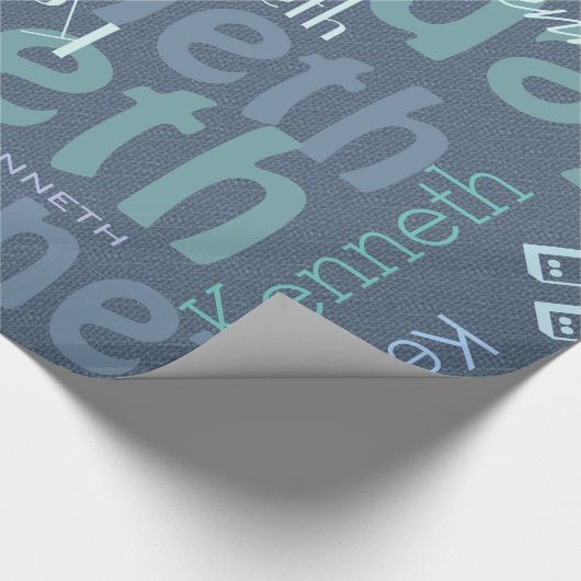 Denim Personalized Cadeaupapier (Hoek)