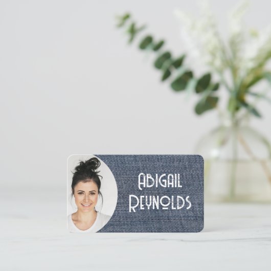 Denim Photo Lijst Visitekaartje (Staand voorkant)