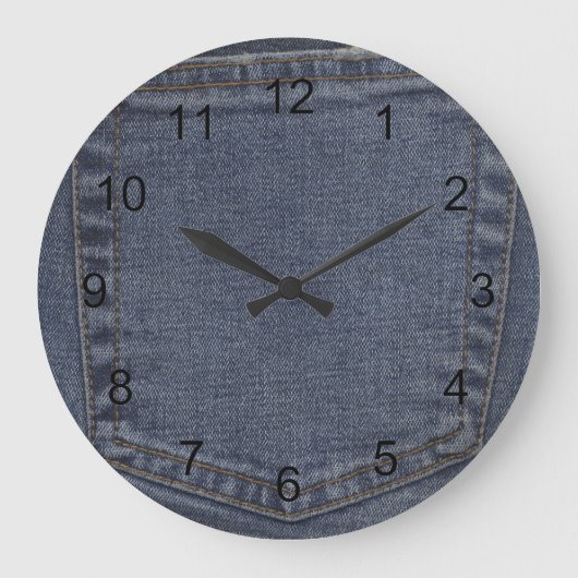 Denim Pocket Grote Klok (Voorkant)