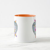 Denim Pocket Heart Flowers Butterflies Coffee Mok (Midden)