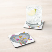 Denim Pocket Heart Flowers Butterflies Drankjes Onderzetter (Rechterzijde)