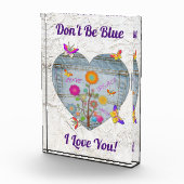 Denim Pocket Heart Flowers Butterflies Fotoblokken (Rechts)