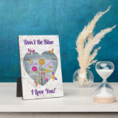 Denim Pocket Heart Flowers Butterflies Fotoplaat (Zijkant)