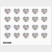 Denim Pocket Heart Flowers Butterflies Hart Sticker (Vel)