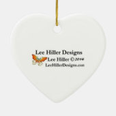 Denim Pocket Heart Flowers Butterflies Keramisch Ornament (Achterkant)