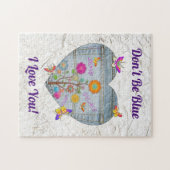 Denim Pocket Heart Flowers Butterflies Legpuzzel (Horizontaal)