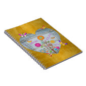 Denim Pocket Heart Flowers Butterflies Notitieboek (Rechterzijde)