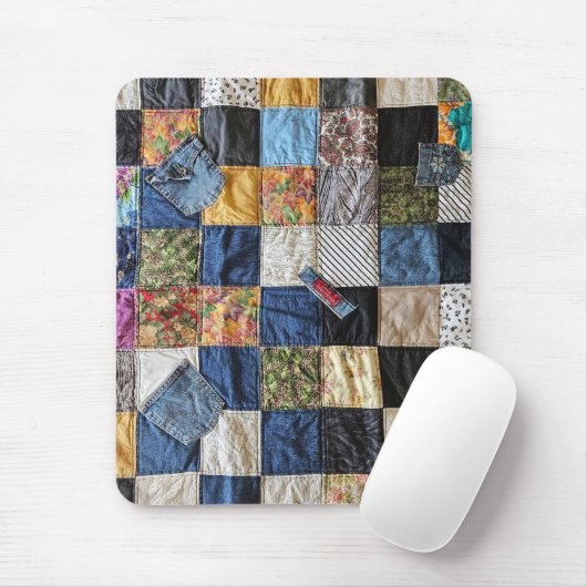 Denim Pocket Quilt Muismat (Met muis)