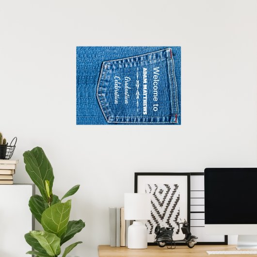 Denim Pocket welkomstteken Poster (Thuiskantoor)