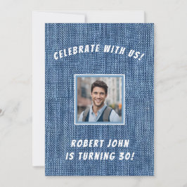 Denim Print 30e Gouden Verjaardag Kaart