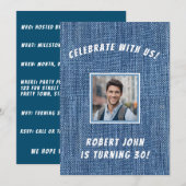 Denim Print 30e Gouden Verjaardag Kaart (Voorkant / Achterkant)