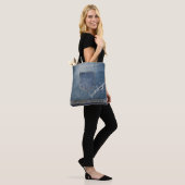 Denim Print Canvas tas (Op model)