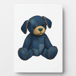 Denim Puppy Honden Kunst Grappige Hond Denim grapp Fotoplaat