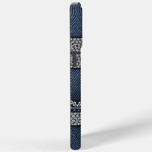 Denim & Rhinestones Chic Case-Mate iPhone Case (Achterkant / Rechts)