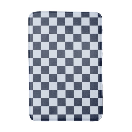 Denim rinse checkerboard pattern badmat (Voorkant Verticaal)