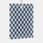 Denim rinse checkerboard pattern glas ornament (Voorkant Rechts)