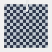 Denim rinse checkerboard pattern glas ornament (Achterkant)