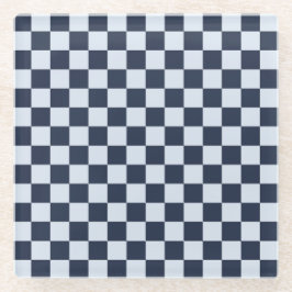 Denim rinse checkerboard pattern glazen onderzetter