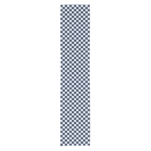 Denim rinse checkerboard pattern korte tafelloper (Voorkant)