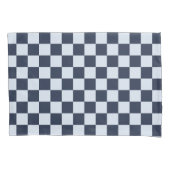 Denim rinse checkerboard pattern kussensloop (Voorkant-Links)