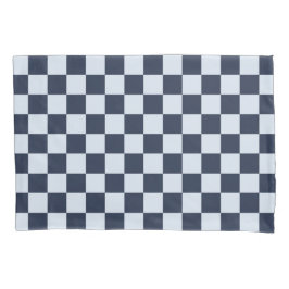 Denim rinse checkerboard pattern kussensloop