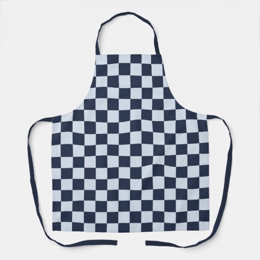 Denim rinse checkerboard pattern schort (Voorkant)