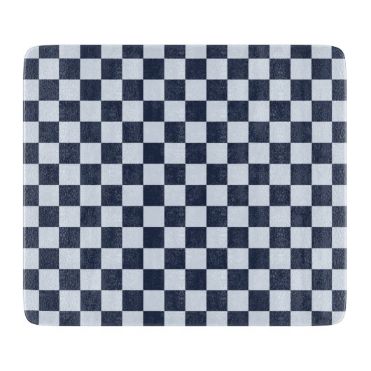 Denim rinse checkerboard pattern snijplank (Voorkant)