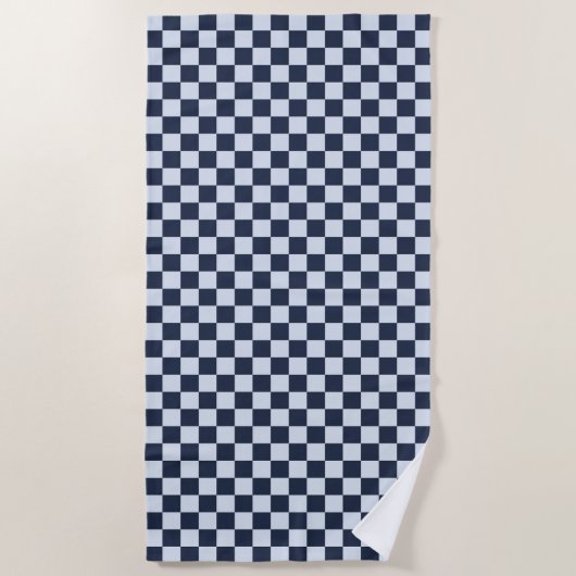 Denim rinse checkerboard pattern strandlaken (Voorkant)