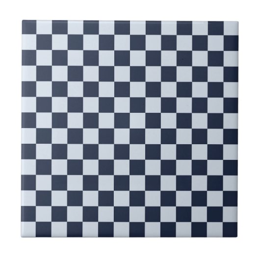 Denim rinse checkerboard pattern tegeltje (Voorkant)