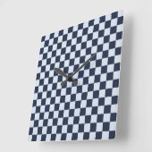 Denim rinse checkerboard pattern vierkante klok (Hoek)