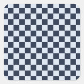 Denim rinse checkerboard pattern vierkante sticker (Voorkant)