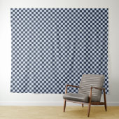 Denim rinse checkerboard pattern wandkleed (In Situ (horizontaal))