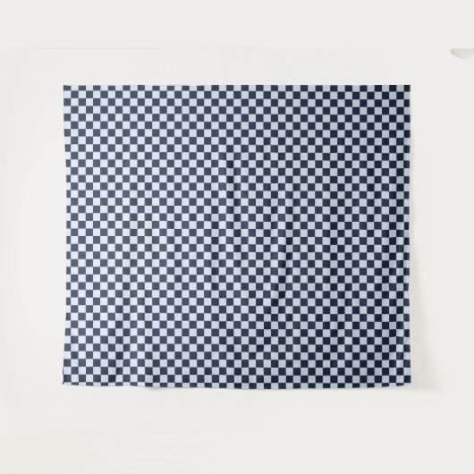Denim rinse checkerboard pattern wandkleed (Voorkant (horizontaal))