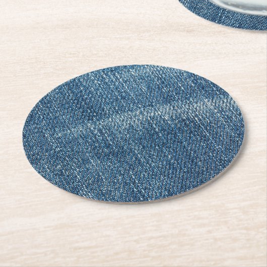 Denim Ronde Kartonnen Onderzetter (Gebogen)