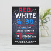 Denim Rood Wit Juli 4 Patriottische 30e Verjaardag Kaart (Staand voorkant)