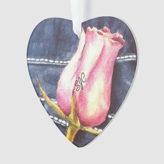 DENIM ROZE ROSEBUD VALENTIJN ORNAMENT (voorkant)