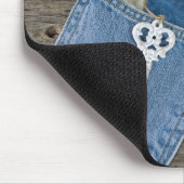 Denim-Rozen in Jean Pocket Muismat (Hoek)