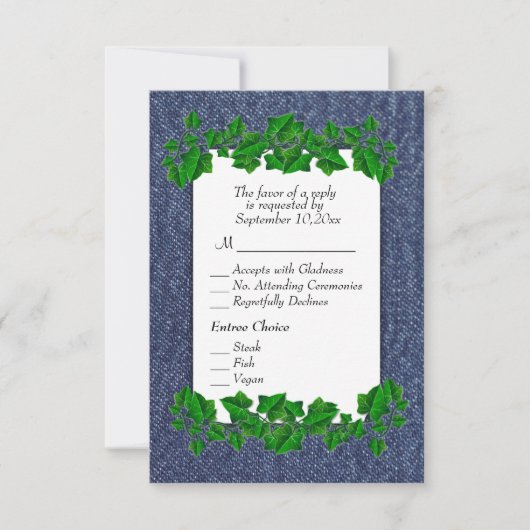 Denim RSVP w Menu (Voorkant)