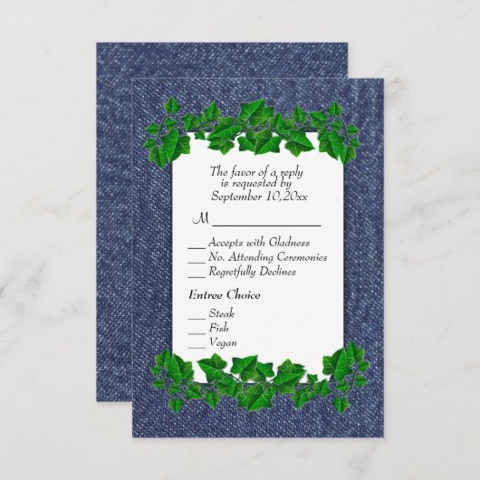 Denim RSVP w Menu (Voorkant / Achterkant)