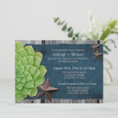 Denim & Rustieke Sterren Land Westerne Bruiloft Kaart (Staand voorkant)