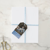 Denim Save the Date Trendy Engaged Romantic Couple Cadeaulabel (Met Touw)