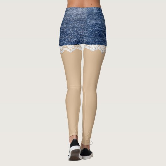 Denim Shorts Leggings Lace (Achterkant)