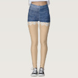 Denim Shorts Leggings Lace<br><div class="desc">Dit ontwerp werd gecreeerd door digitale kunst. Het kan worden gepersonaliseerd door de aanpassingsknoop te klikken en de kleur te veranderen, een naam, initialen of uw favoriete woorden toe te voegen. Neem contact met me op colorflowcreations@gmail.com als je dit ontwerp op een ander product wilt gebruiken. Koop mijn oorspronkelijke abstracte...</div>