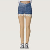 Denim Shorts Leggings Lace (Voorkant)
