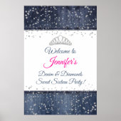 Denim, Silver Confetti, Diamond Tiara Welkomstteke Poster (Voorkant)