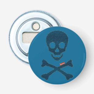 Denim Skull Button Flesopener