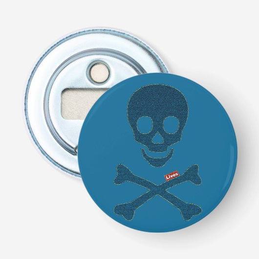 Denim Skull Button Flesopener (Voorkant)