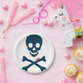 Denim Skull Papieren Bordje (Feest)